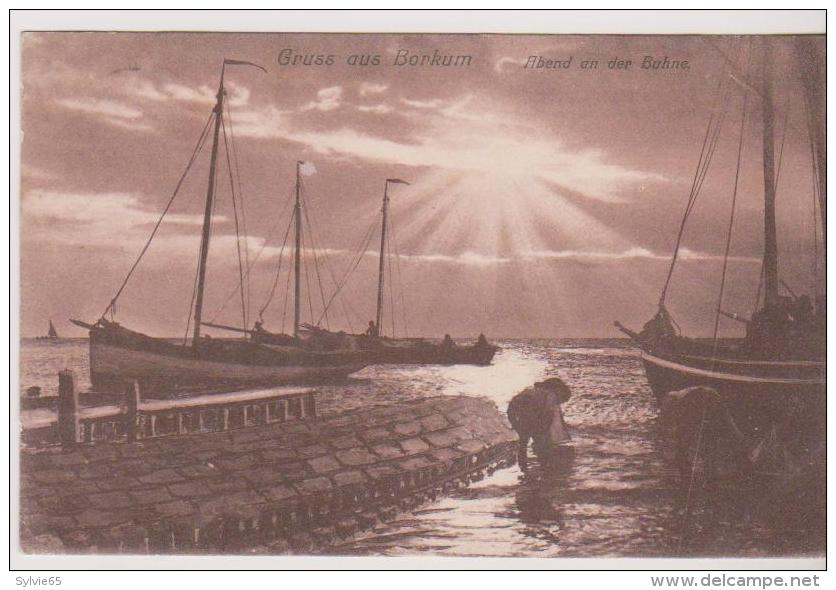 GRUSS AUS BORKUM-Abend An Der Buhne- - Borkum