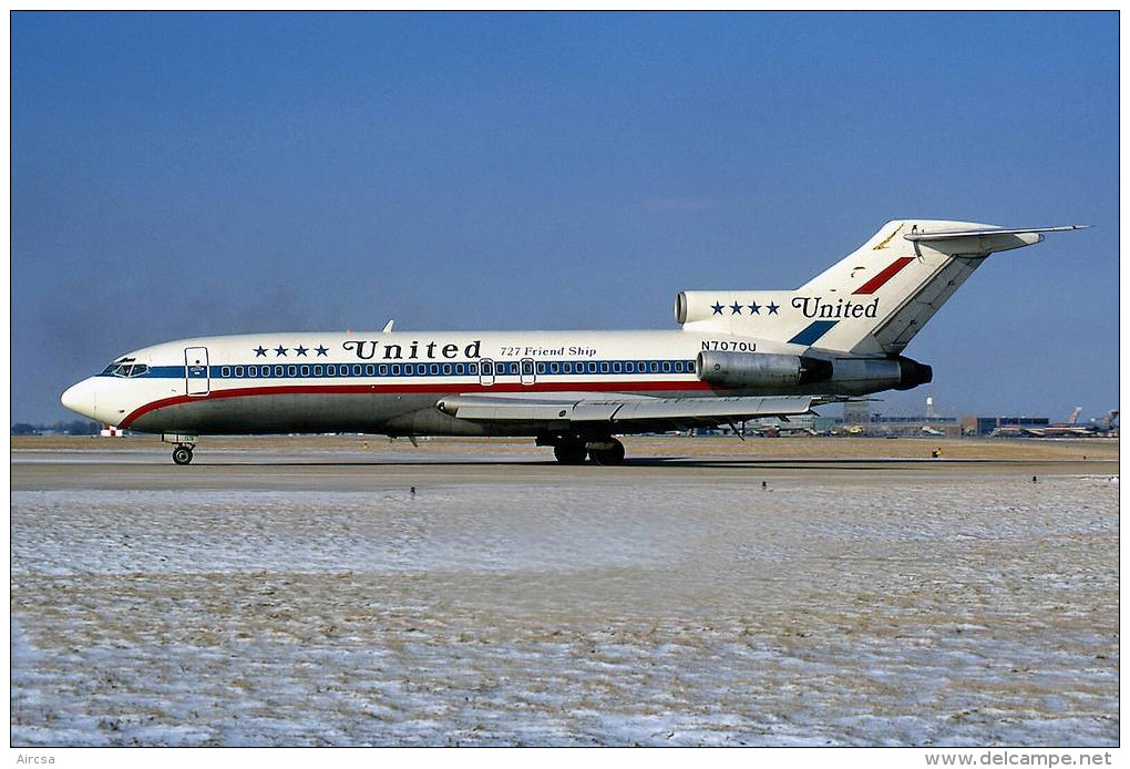 Aviation Postcard-591-UNITED AIR LINES Boeing  727 - 1946-....: Moderne