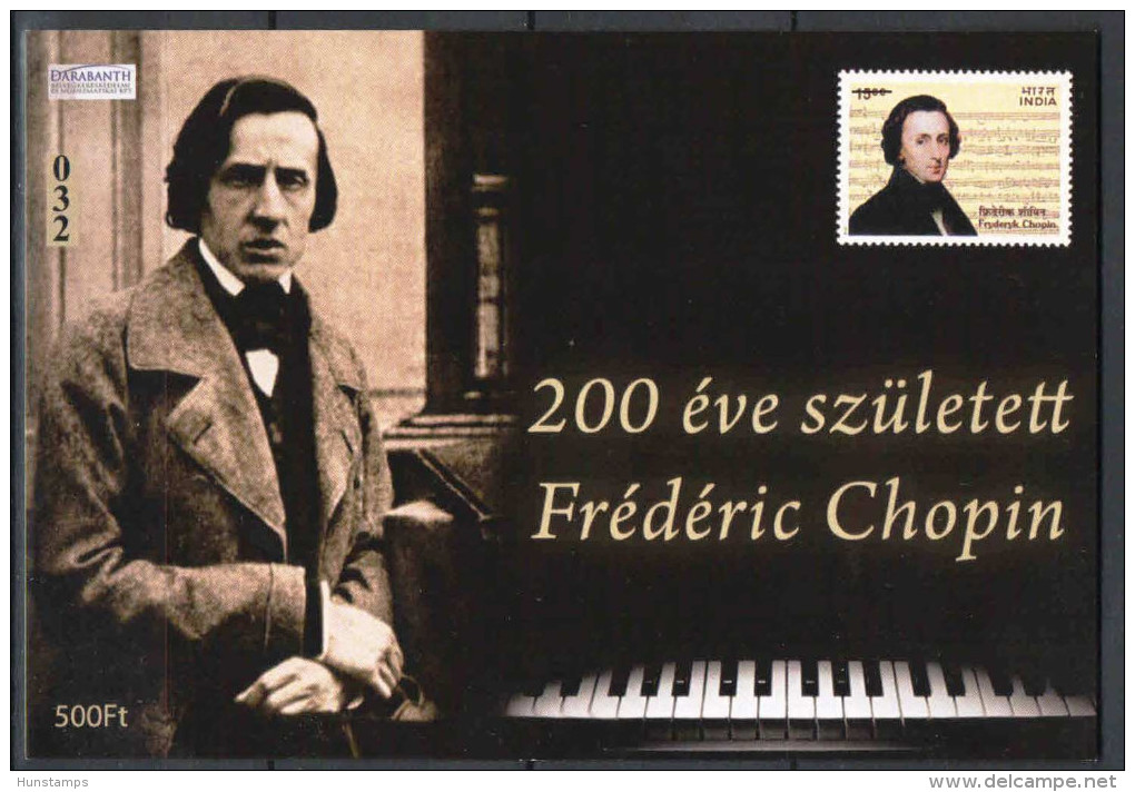 Hungary 2009. Frédéric Chopin Commemorative Sheet Special Catalogue Number: 2009/66. - Herdenkingsblaadjes