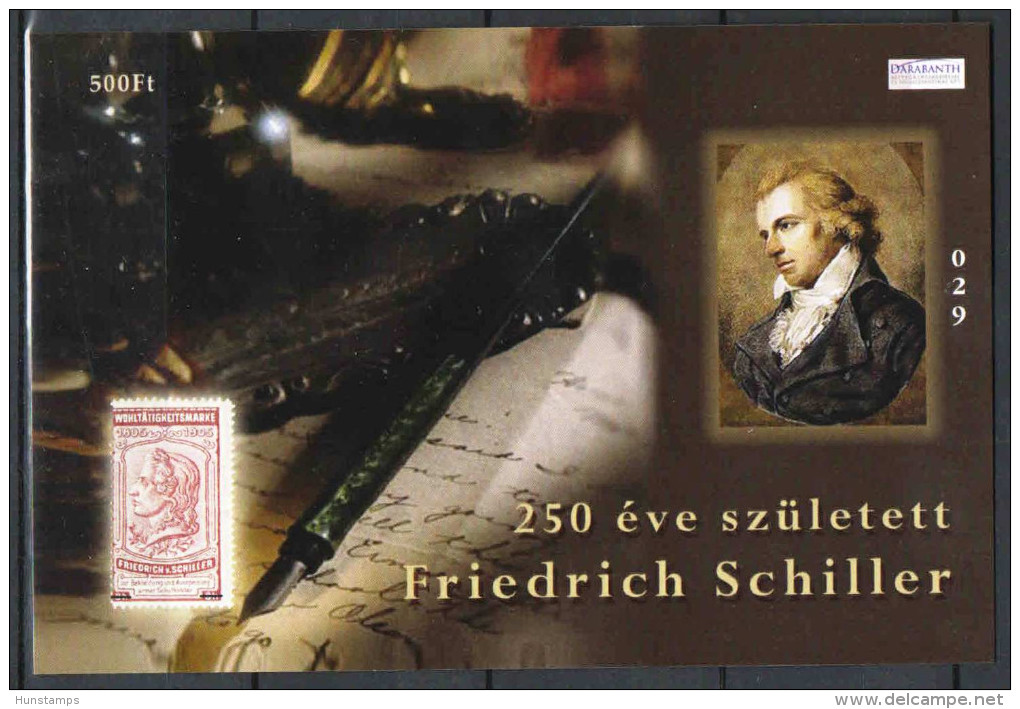 Hungary 2009. Composers - Frederic Schiller Commemorative Sheet Special Catalogue Number: 2009/43. - Commemorative Sheets