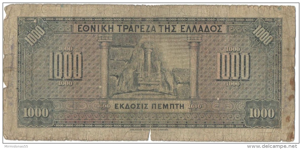 GREECE 1000 Drachmas 1926 (Grece, Drachmai, Drachmes, Griechenland, Griekenland, Grecia) - Greece