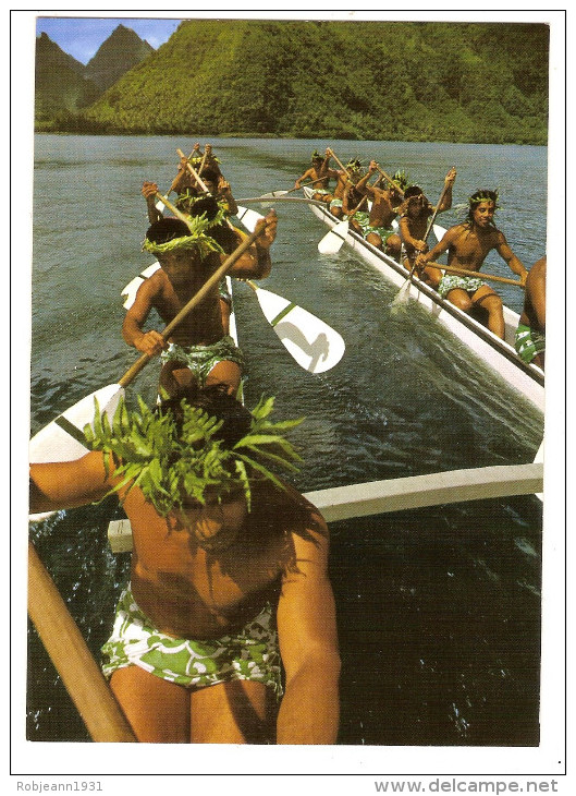 Oceanie - Polynesie Française - Tahiti - Grande Pirogue De Course (16 Hommes) De Tautira (2scann) - Polynésie Française