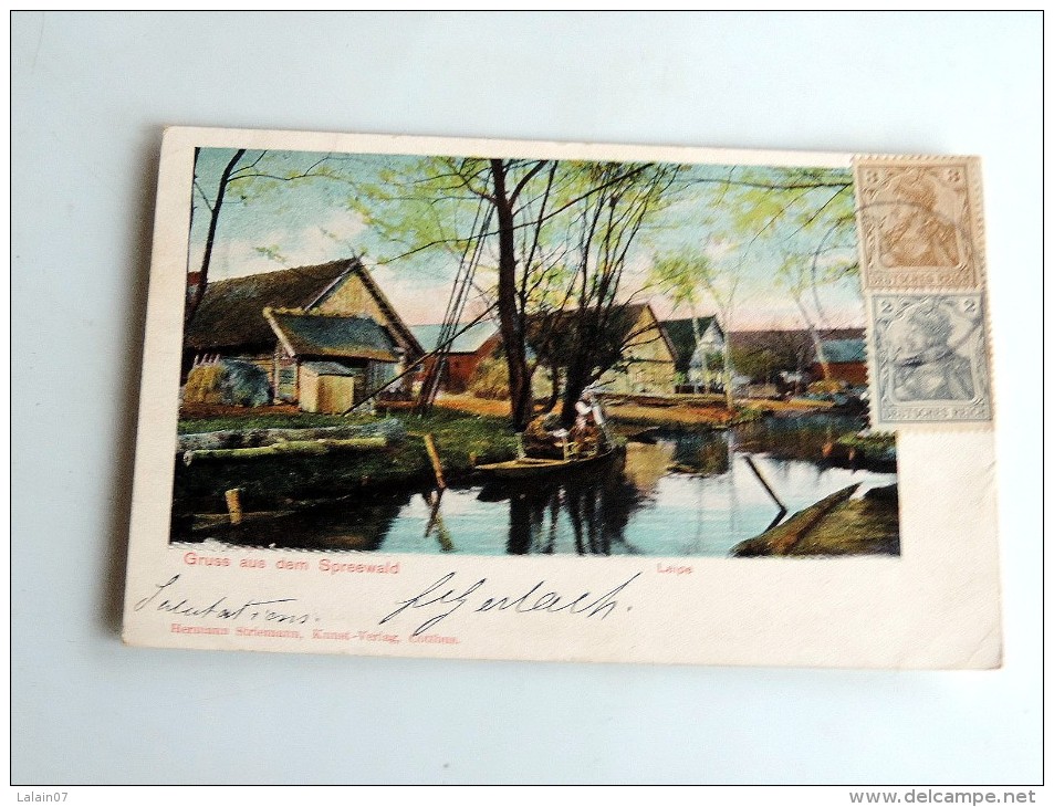 Carte Postale Ancienne : Gruss Aus Dom Spreewald, 2 Stamps 1903 - Burg (Spreewald)