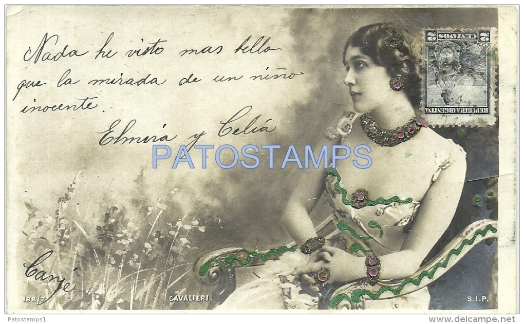 5641 ARTIST LINA CAVALIERI ITALY 1874 - 1944 SINGER OPERA SOPRANO GLITTER BY REUTLINGER PHOTO POSTAL POSTCARD - Entertainers