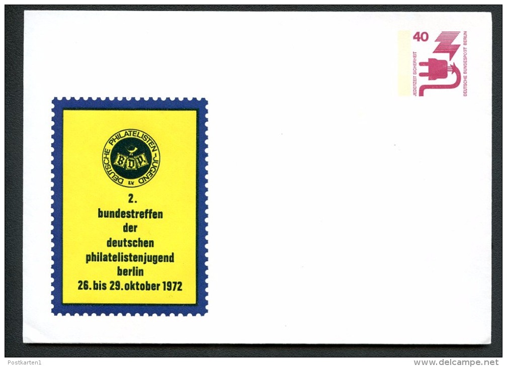 BERLIN PU57 D2/002 Privat-Umschlag JUGENDAUSSTELLUNG ** 1972 - Privatumschläge - Ungebraucht