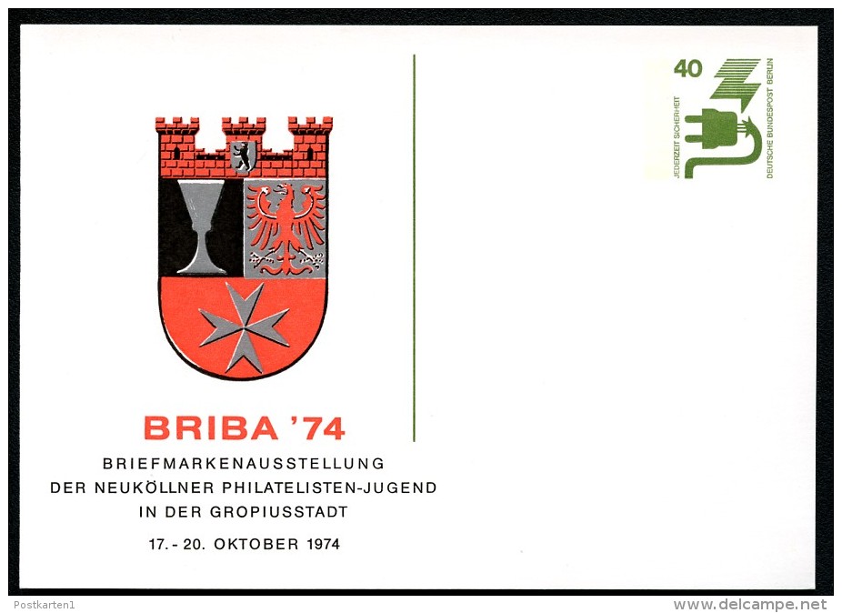 BERLIN PP65 D2/002 Privat-Postkarte WAPPEN NEUKÖLLN ** 1974 - Cartes Postales Privées - Neuves