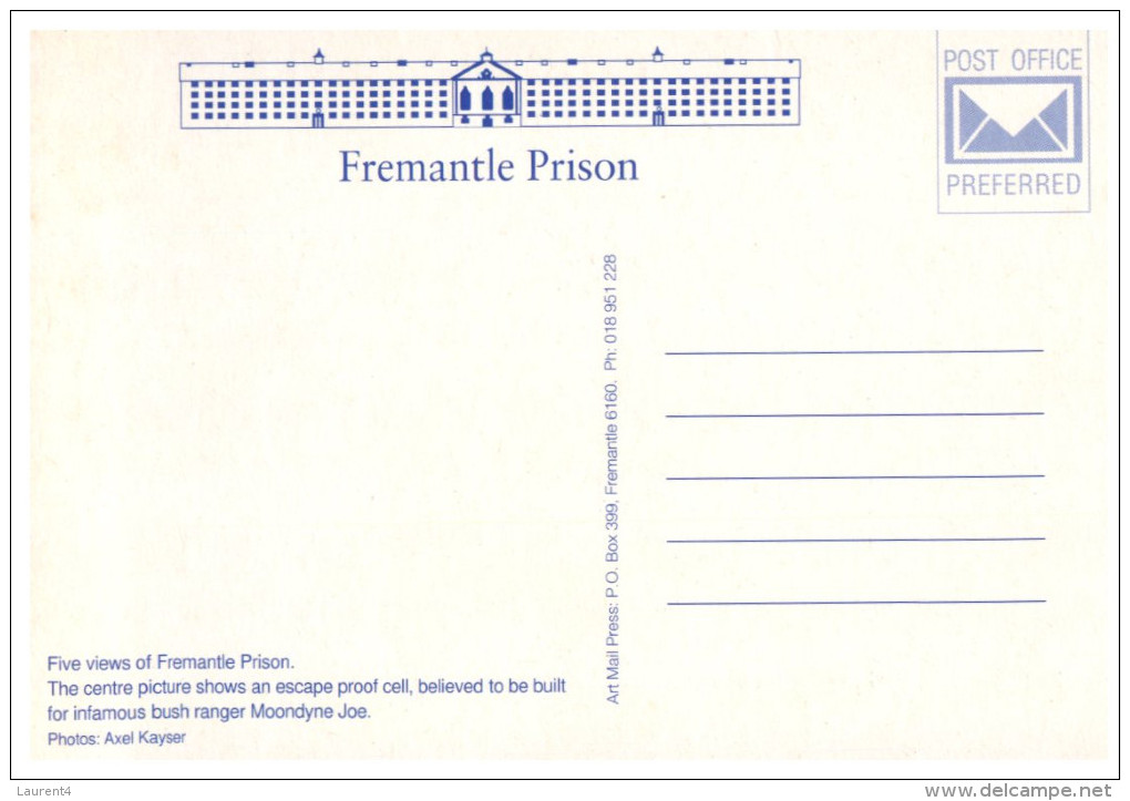 (84 PF) Australia - WA - Fremantle Prison  + Part Of Cricket Ground Stadium - Fremantle