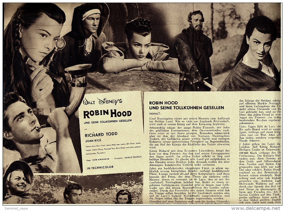 Das Neue Film-Programm Von Ca. 1952  -  "Robin Hood Und Seine Tollkühnen Gesellen"  -  Mit Richard Todd - Revistas