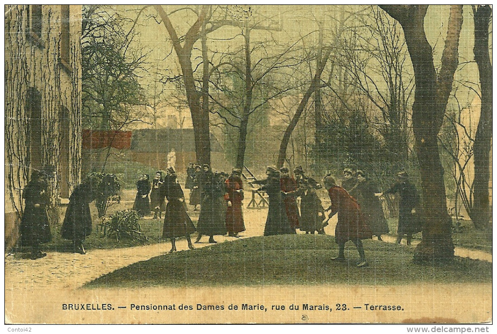 BRUXELLES PENSIONNAT DES DAMES DE MARIE RUE DU MARAIS BELGIQUE - Formación, Escuelas Y Universidades