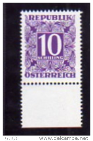 AUSTRIA - ÖSTERREICH 1949 - 1957 POSTAGE DUE SEGNATASSE TAXE TASSE S 10 SCHILLING MNH - Taxe