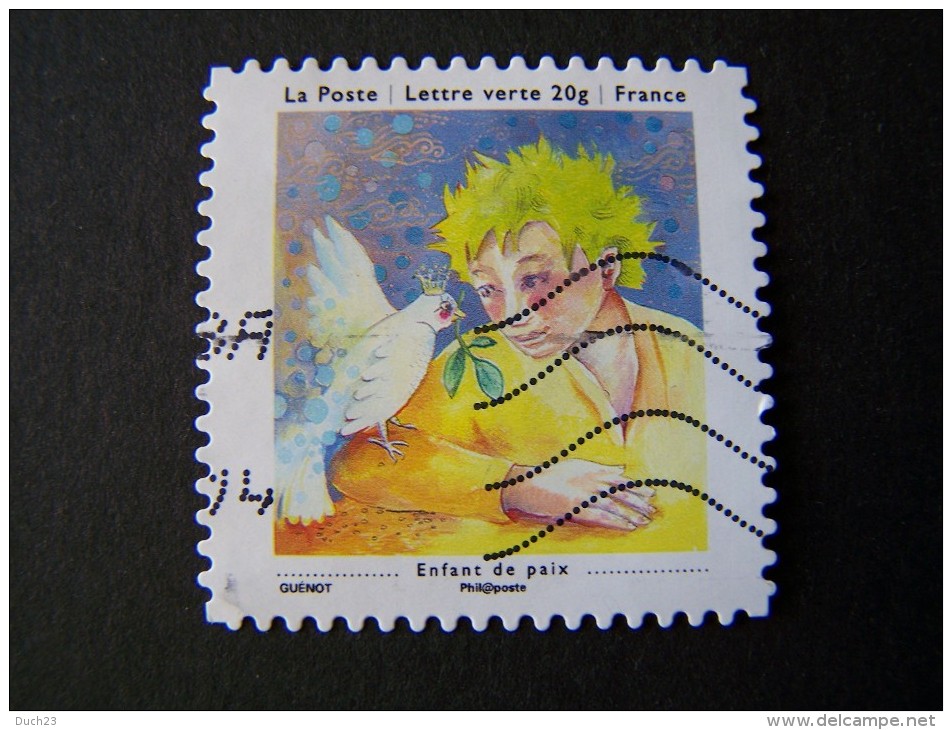 OBLITERE ANNEE 2013 N°907 ENFANT DE PAIX TIMBRE DU CARNET LES PETITS BONHEURS  AUTOCOLLANT ADHESIF - Oblitérés