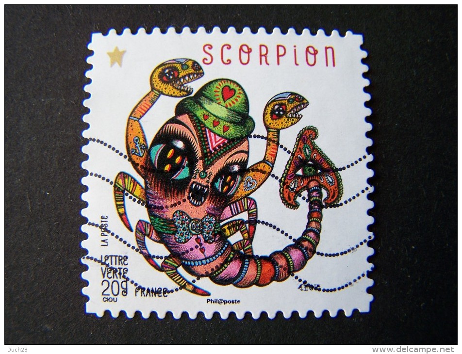 OBLITERE ANNEE 2014 N°948 SCORPION TIMBRE DU CARNET FEERIE ASTROLOGIE AUTOCOLLANT ADHESIF - Oblitérés