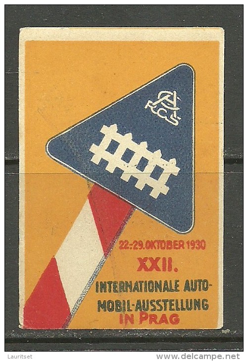 TSCHECHOSLOWAKEI 1930 Vignette Reklamemarken Automobil - Ausstellung Prag Praha MNH - Ongebruikt