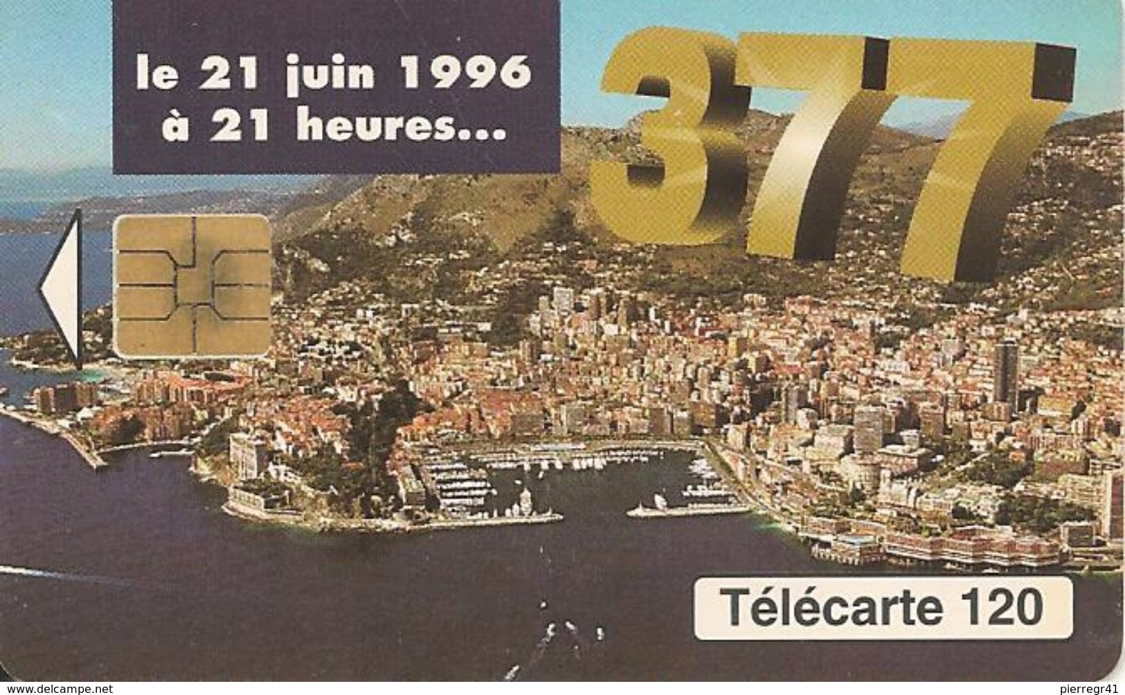 2-CARTES-PUBLIC-MONACO-120U-MF42/42a-SO3-06/96-CHANGEMENT N°-JG Et JD-UTILISE-TBE - Monace