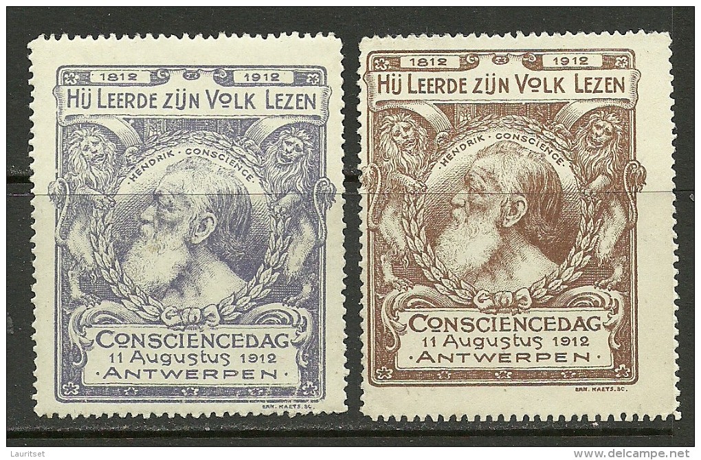 NEDERLAND Netherlands 1912 Old Poster Stamps Antverpen - Unused Stamps