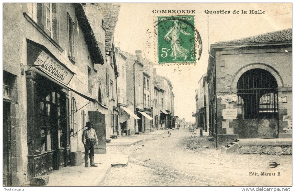 CPA 63 COMBRONDE QUARTIER DE LA HALLE - Combronde