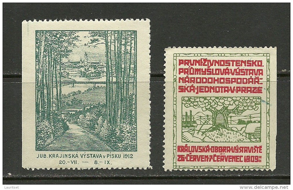 TSCHECHOSLOWAKEI 1909 & 1912 Vignetten Reklamemarken MNH/MH - ...-1918 Vorphilatelie