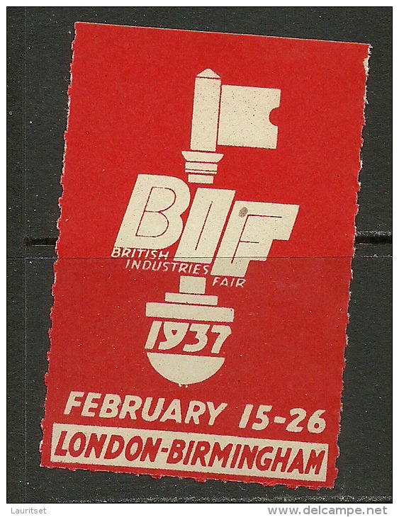 Great Britain 1937 Advertising Stamp British Industries Fair London & Birmingham MNH - Cinderellas
