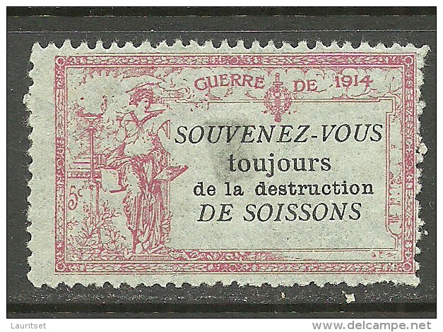 FRANCE Vignette 1914 Charity Stamp Guerre De 1914 * - Militärmarken