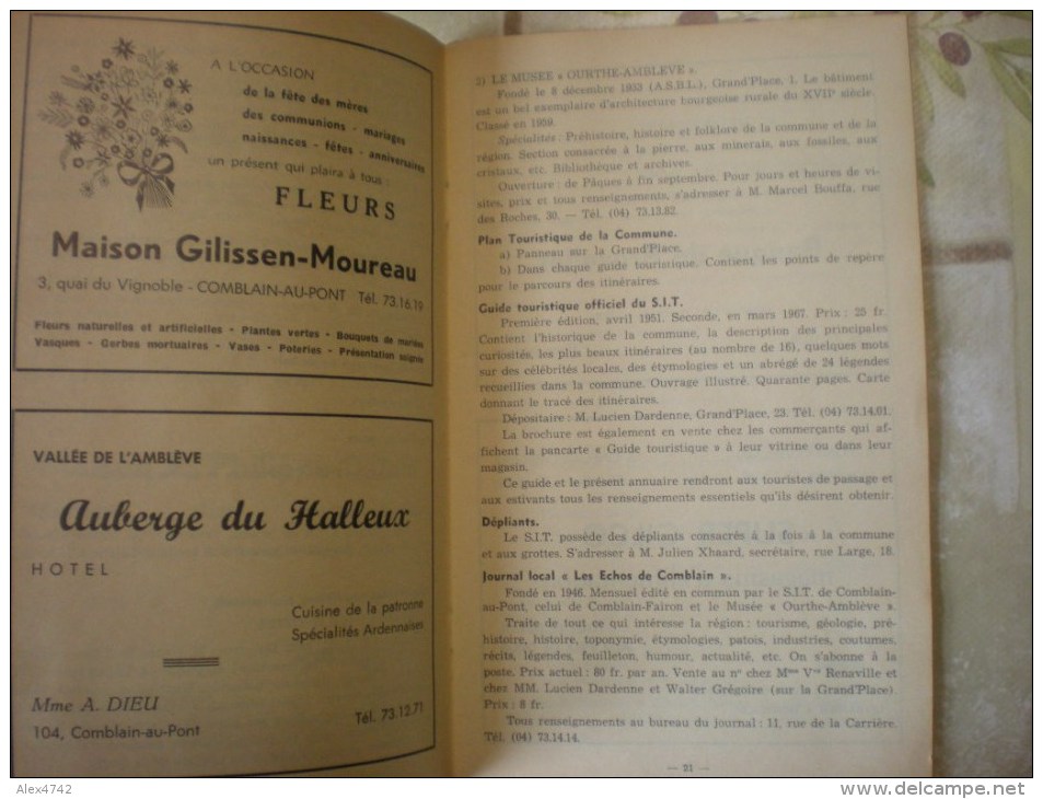 Rare, Annuaire 1968 Pour La Commune De Comblain-au-Pont - Autres & Non Classés