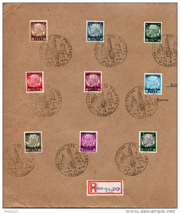 Germany 1940, Krakau (occupied Poland)  30.6.42 (/) 18 "DR Generalgouvernment" Stamps On Cover - Interesting - Covers & Documents