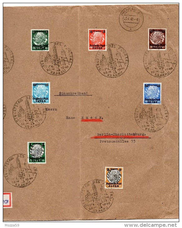 Germany 1940, Krakau (occupied Poland)  30.6.42 (/) 18 "DR Generalgouvernment" Stamps On Cover - Interesting - Cartas & Documentos