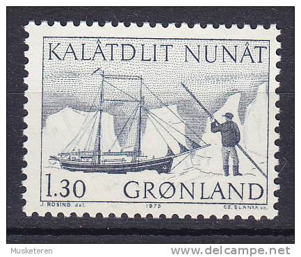 Greenland 1975 Mi. 93   1.30 Kr Postbeförderung In Grönland Grönlandschoner "Søkongen" (Cz. Slania) MNH** - Unused Stamps