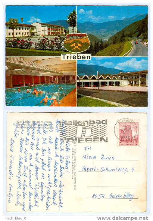 AK Steiermark 8784 Trieben Hallenbad Wappen Österreich Paltental Ansichtskarte Verlag F. Hruby Austria Autriche Styria - Trieben