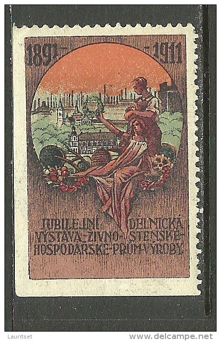 TSCHECHOSLOWAKEI 1911 Reklamemarke Vignette Ausstellung MNH - ...-1918 Vorphilatelie