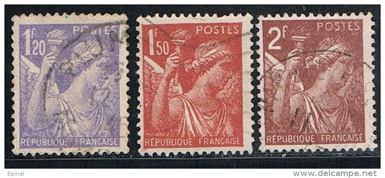 FRANCE : N° 651 à 653 Oblitérés (Type Iris) - PRIX FIXE - - 1939-44 Iris