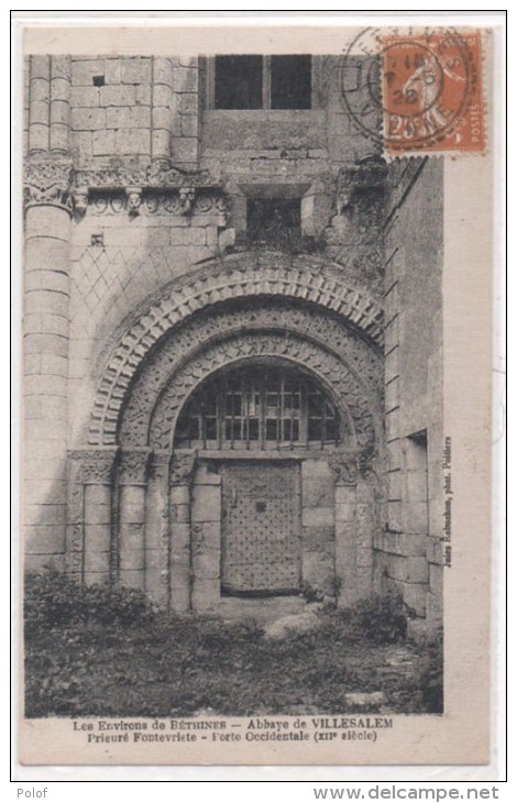 Les Environs De BETHINES - Abbaye De VILLESALEM - Prieuré Fonttevriste è Cachet Perlé De BETHINES (86) (75990) - Autres & Non Classés