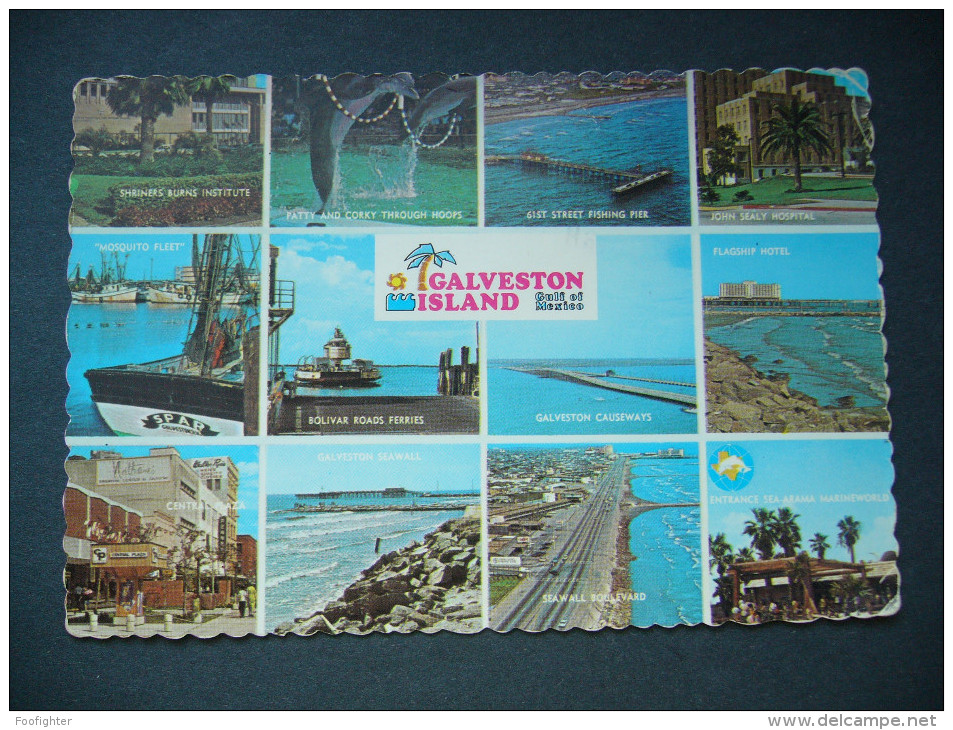 Texas: GALVESTON ISLAND - Gulf Of Mexico - Multiview - Posted 1978 Airmail - Galveston