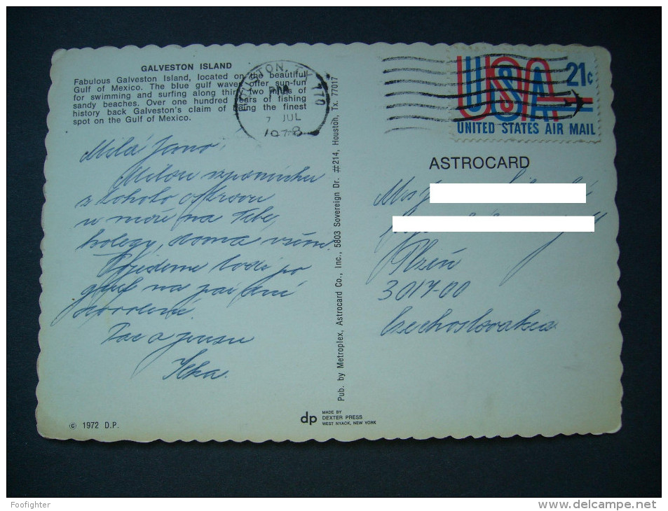 Texas: GALVESTON ISLAND - Gulf Of Mexico - Multiview - Posted 1978 Airmail - Galveston