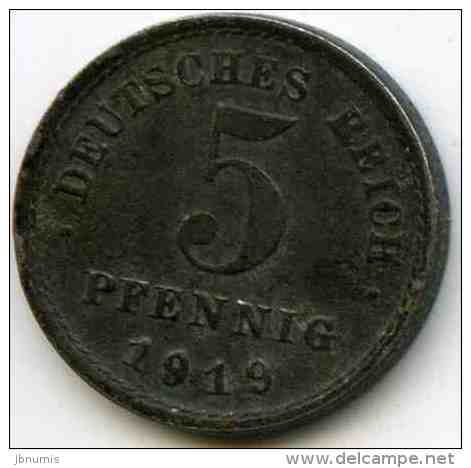 Allemagne Germany 5 Pfennig 1919 E J 297 KM 19 - 5 Pfennig