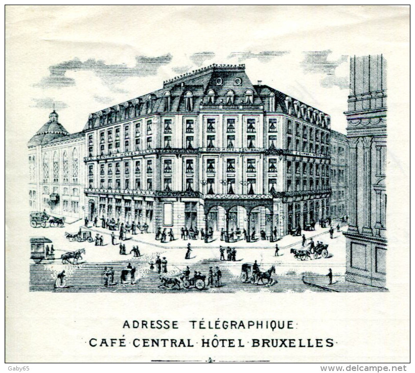 BELGIQUE.BRUXELLES.CAFE DU GRAND HOTEL CENTRAL  PLACE DE LA BOURSE. - Autres & Non Classés