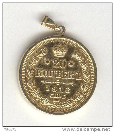 Médaille "20 Kopeck 1913" Métal Doré - Altri & Non Classificati