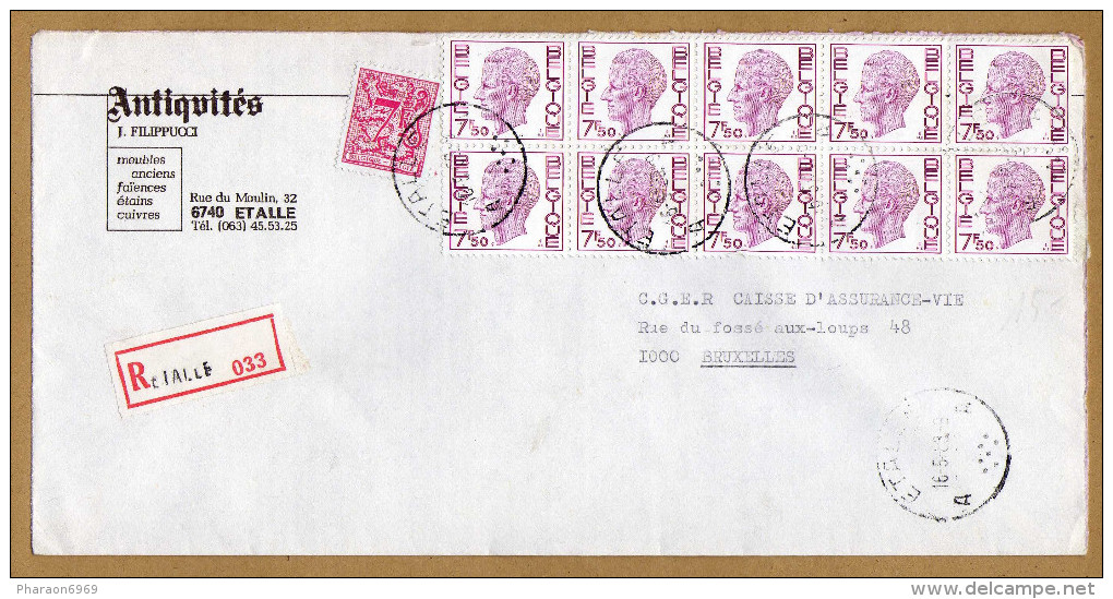 Enveloppe Cover Brief Aangetekend Registered Recommandé Elström Etalle - Lettres & Documents