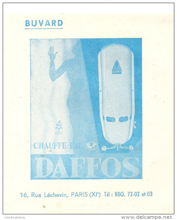 Buvard DAFFOS Chauffe-Eau 16, Rue Léchevin Paris XI ème - Electricité & Gaz