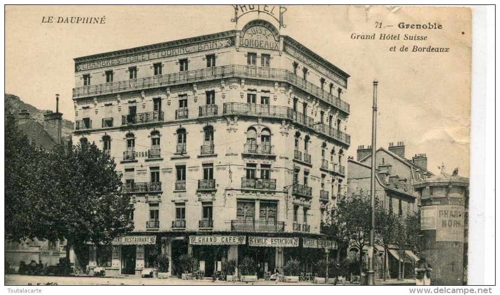 CPA 38 GRENOBLE GRAND HOTEL SUISSE ET DE BORDEAUX - Grenoble