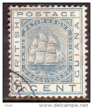 British Guiana 1882 SG #170x 1c VF Used Wmk Crown CA Reversed CV £250 - Guayana Británica (...-1966)