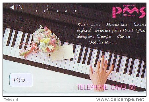 Télécarte Japon * Musique * PIANO * (192)  Japan Music Phonecard * KLAVIER Musik Telefonkarte * Fleur Roses - Musik