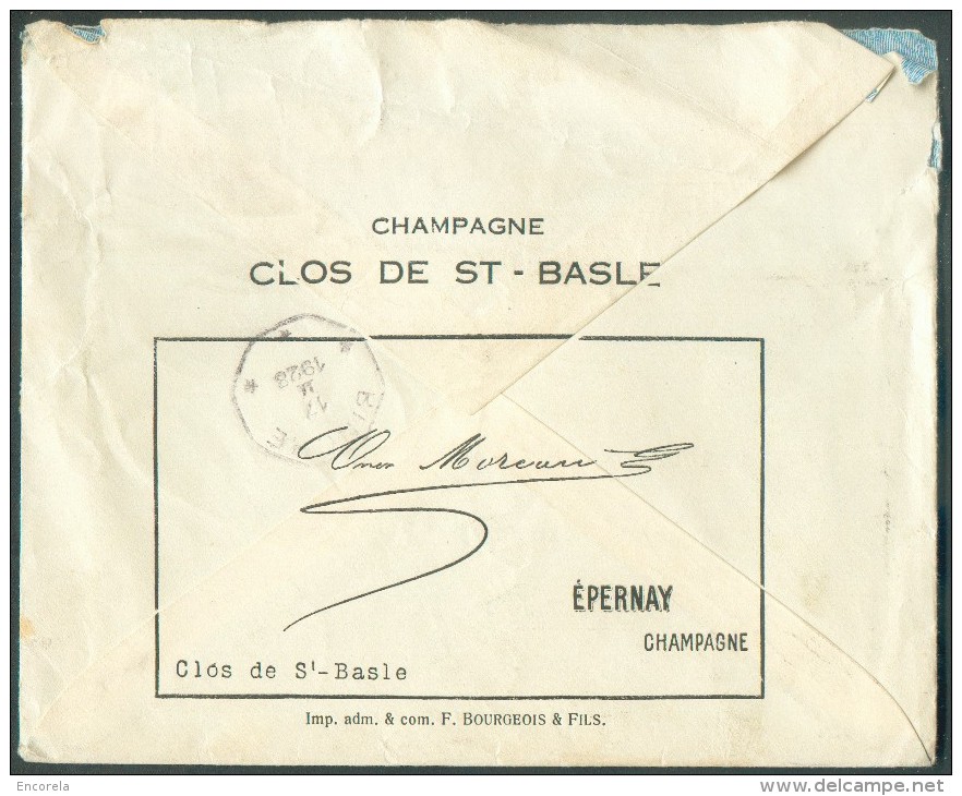 Affranchissement Tricolore HOUYOUX à 2Fr35 Obl. Télégraphique De BINCHE *** Sur Lettre(en Tête VINS O. Mabille - Veros P - 1922-1927 Houyoux