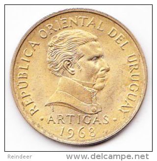 ® URUGUAY 1968-1969: LOTE de 6 monedas - bronce