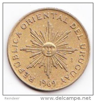 ® URUGUAY 1968-1969: LOTE de 6 monedas - bronce