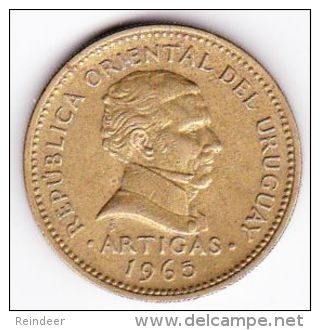 ® URUGUAY 1965: LOTE de 5 monedas - aluminio y bronce