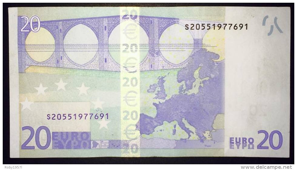 Banconota 20 € Circolata SERIE S.  J017D3 ( Vera Rarità) - 20 Euro