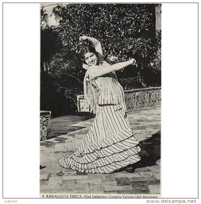 COSTP0604CPA-LFTM1242TN.Tarjeta Postal De España,BAILE TIPICO ANDALUZ,Carmen Barbas.Une Danseuse. - Vornamen