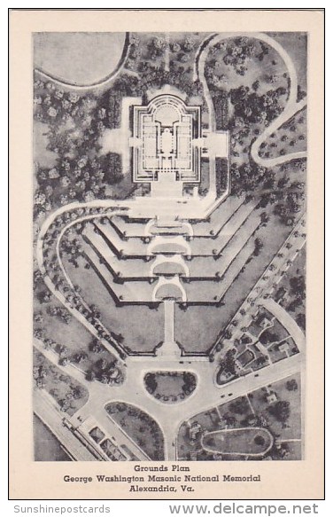 Grounds Plan George Washington Masonic National Memorial Alexandria Virginia Albertype - Alexandria