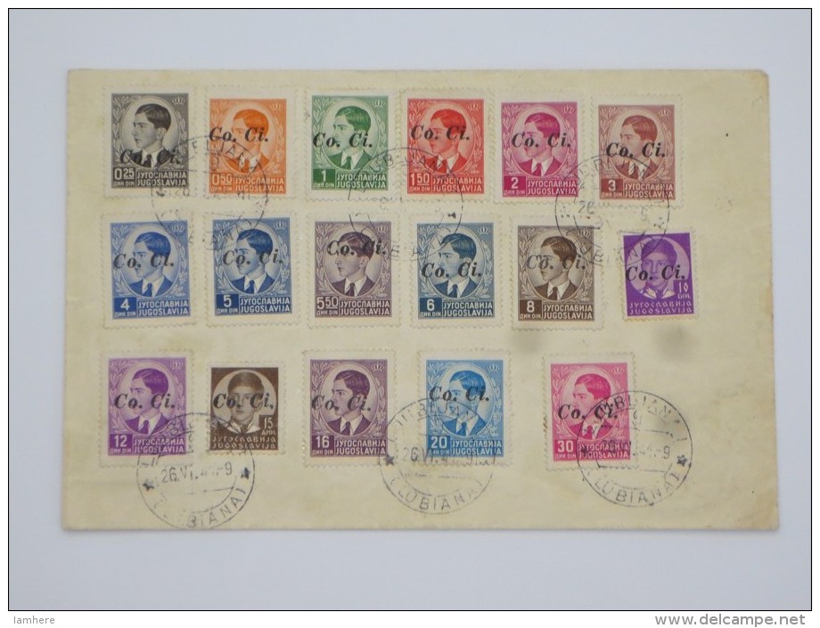 RARE! Lubiana 1941 Yugoslavian Overprinted Co.Ci. Complete Set 17 Stamps On Cover - Other & Unclassified