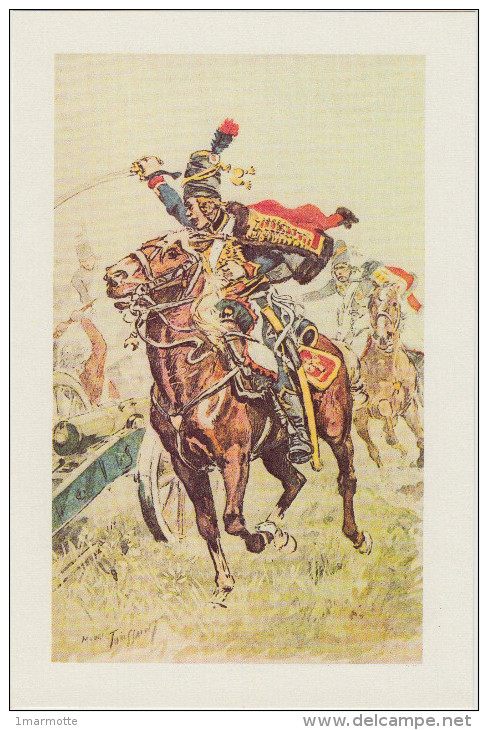 Reproduction Aquarelle : Charge De Hussards Du 4ème Régiment (1792) - Soldats De L´an II - Uniformes